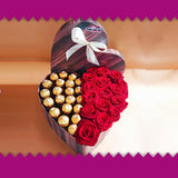 Bouquet of 10 roses with chocolate