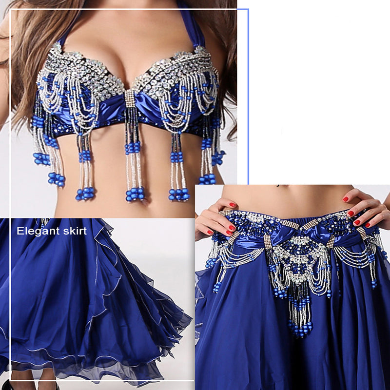 Beaded Decorated Sexy Dance Wear Plus Size Belly Dance Costume
