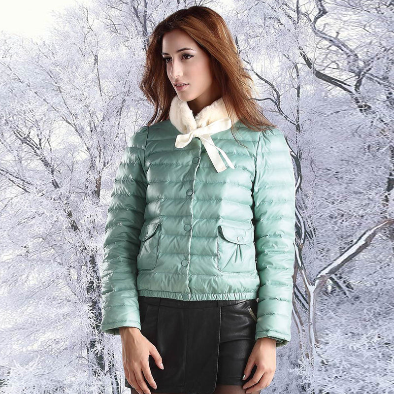 Fashion Short Women‘s Fur Collar Down Jacket