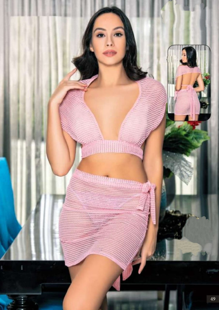 New Elegant Pink Sexy Babydoll