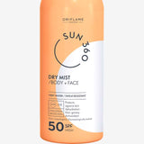 Dry mist spray for body and face with SPF 50