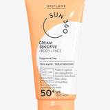 Sunscreen cream for face and body for sensitive skin with a high protection factor (SPF) of 50